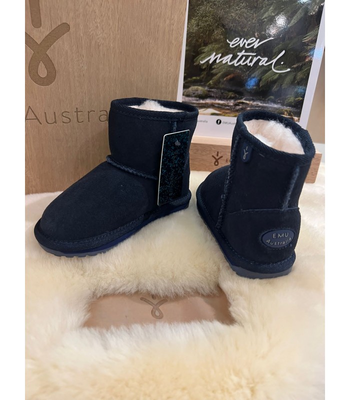 Bota Unisex Azul Marino Mini Teens Modelo Wallaby de Emu Australia, Invierno 2022