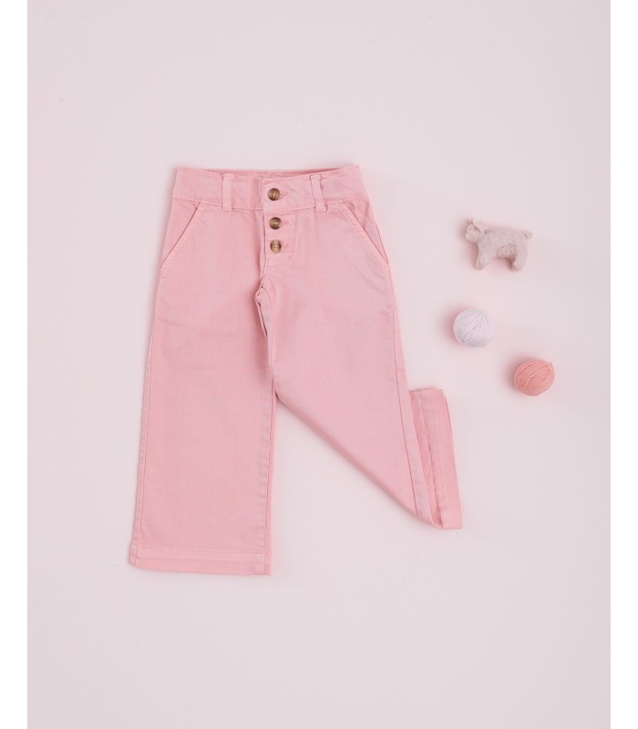 Pantalón Cropped Niña Rosa Chicle Colección Kiosko Ojalá de Mi Canesú, Invierno 2023