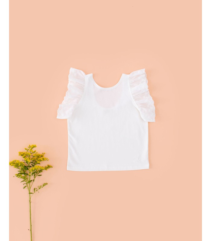 Camiseta Niña Blanca Kimberly Colección Masía Catalina de Mi Canesú, Verano 2024