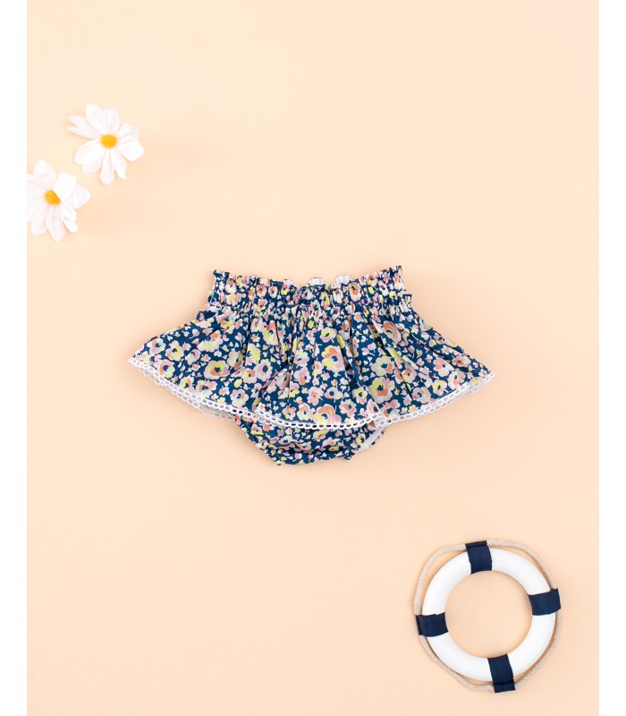 Braguita Niña Minifalda Liberty Azul Fornells Colección Caleta Dreams de Mi Canesú, Verano 2024