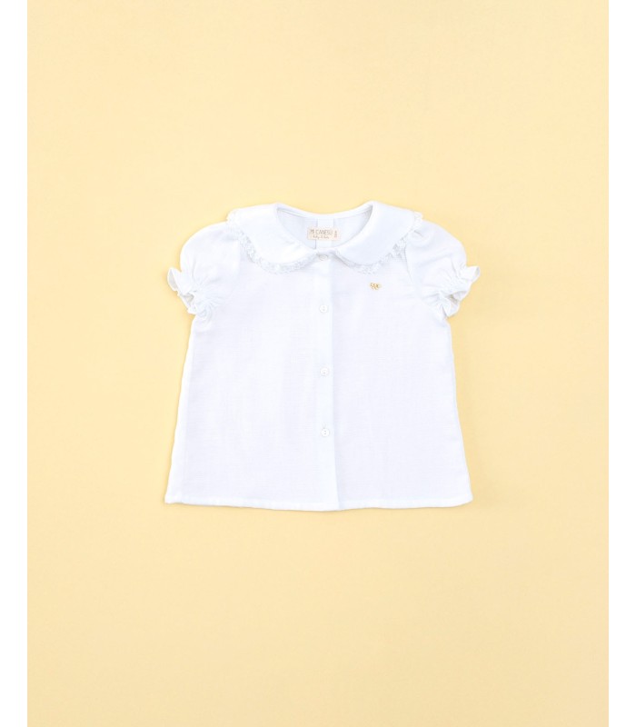 Camisa Niña Pétalos Blanca Colección Querido Verano de Mi Canesú, Verano 2024